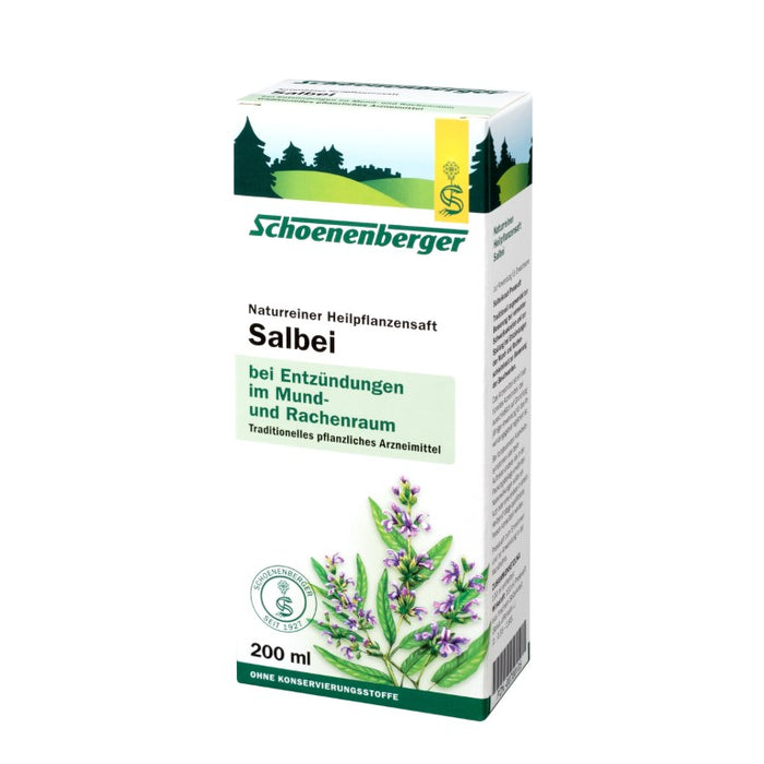 Schoenenberger Salbei naturreiner Heilpflanzensaft, 200 ml Solution