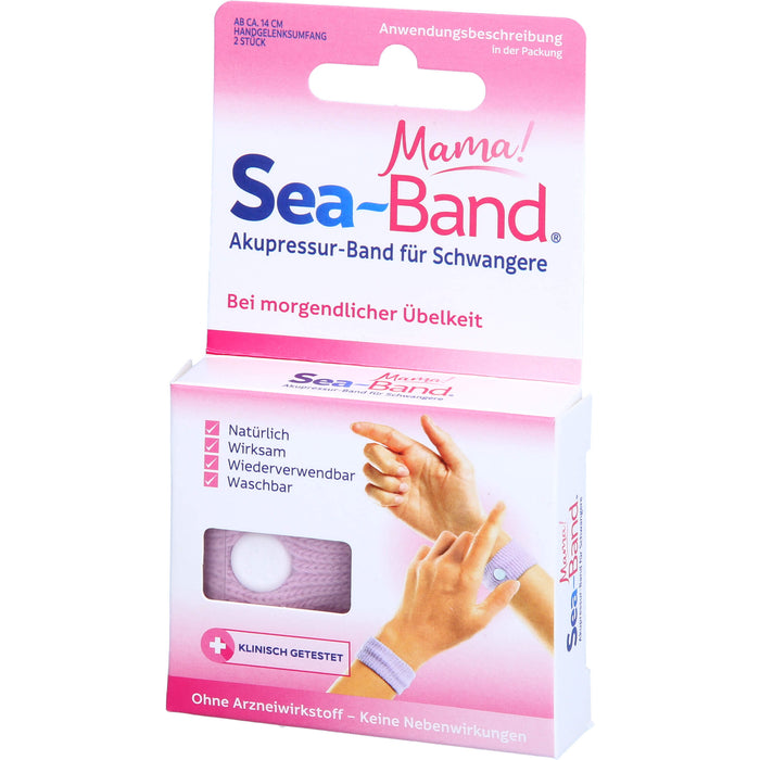 SEA BAND mama! Akupressur-Armbänder gegen morgendliche Übelkeit, 2 pc Bandes