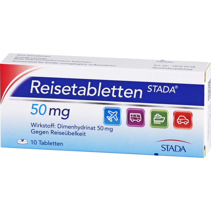 Reisetabletten STADA 50 mg Tabletten gegen Reiseübelkeit, 10 pcs. Tablets