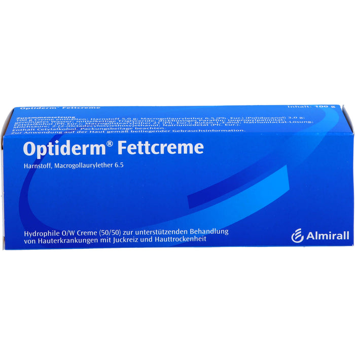 Optiderm Fettcreme für die Juckreizlinderung bei besonders trockener Haut, 100 g Creme