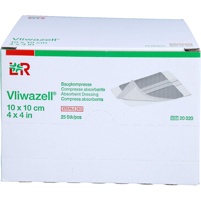 Vliwazell hochsaugfähige Universalkompresse steril 10 cm x 10 cm, 25 pcs. Compresses