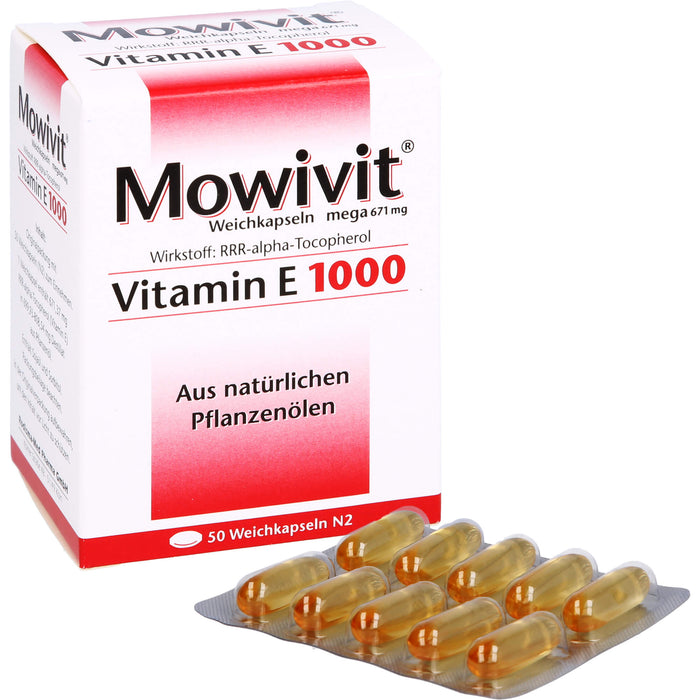 Mowivit mega Vitamin E 1000 Kapseln, 50 pcs. Capsules