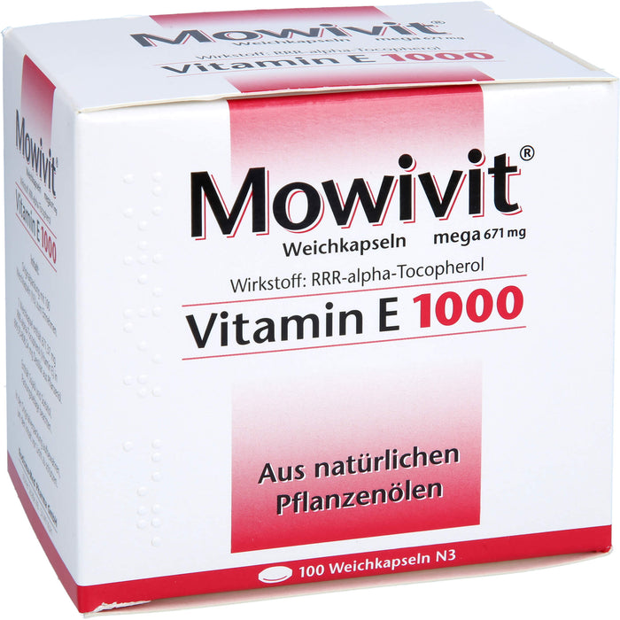 Mowivit mega Vitamin E 1000 Weichkapseln, 100 St. Kapseln