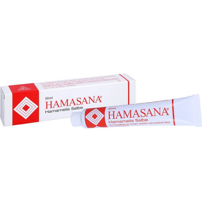 HAMASANA Hamamelis Salbe zur Hautpflege bei rissiger, spröder und trockener Haut, 50 g Ointment