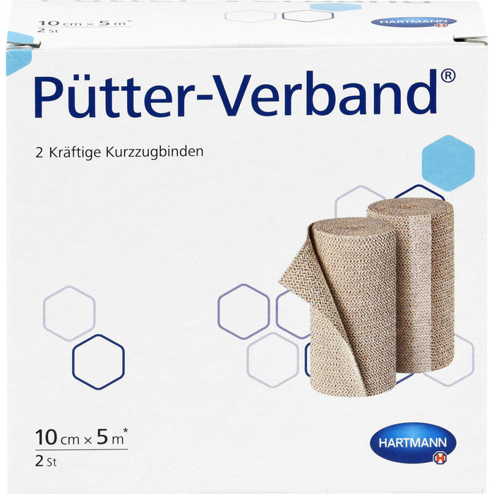 Pütter-Verband 10 cm x 5 m Kurzzugbinden, 2 St. Binde