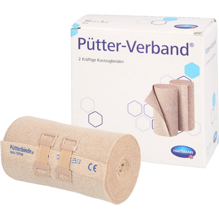 Pütter-Verband 10 cm x 5 m Kurzzugbinden, 2 St. Binde