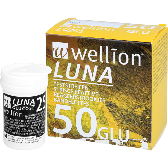 Wellion Luna Blutzuckerteststreifen, 50 pc Bandelettes réactives