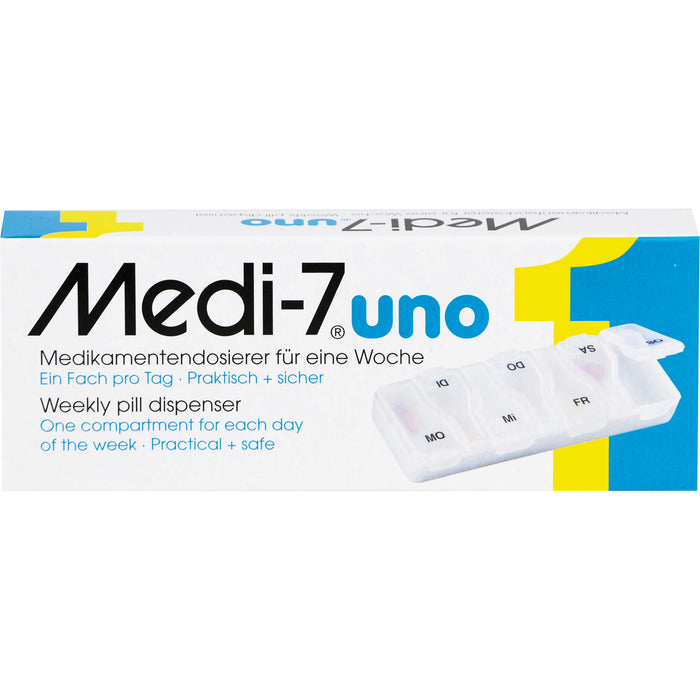 Medi-7 Uno Medikamentendosierer für eine Woche, ein Fach pro Tag, 1 pcs. Box