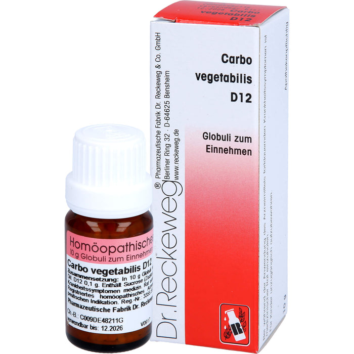 DR. RECKEWEG & CO Carbo vegetabilis D 12 Globuli, 10 g Globuli