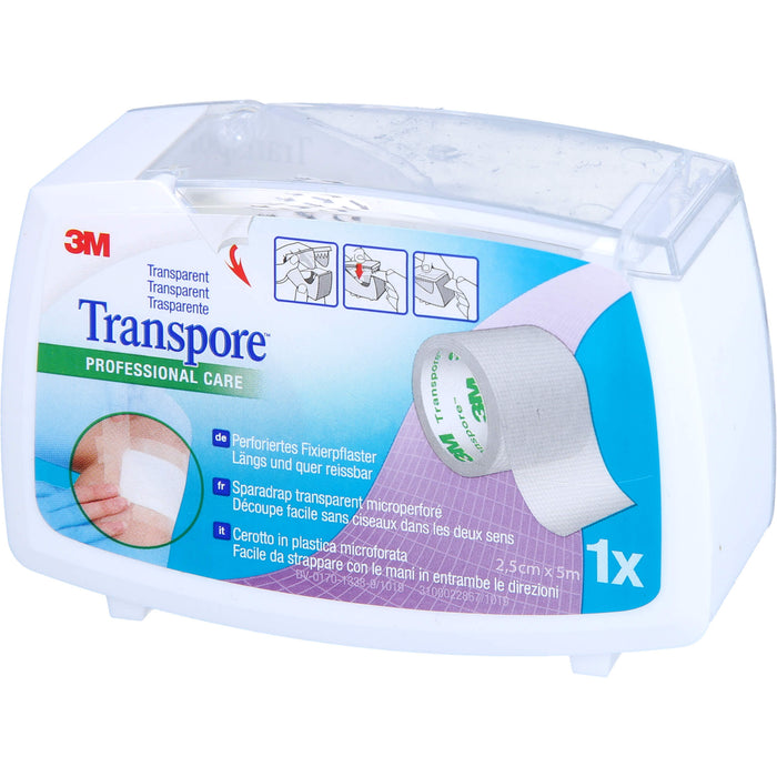 Transpore perforiertes Fixierpflaster 2,5 cm x 5 m, 1 pc Pansement