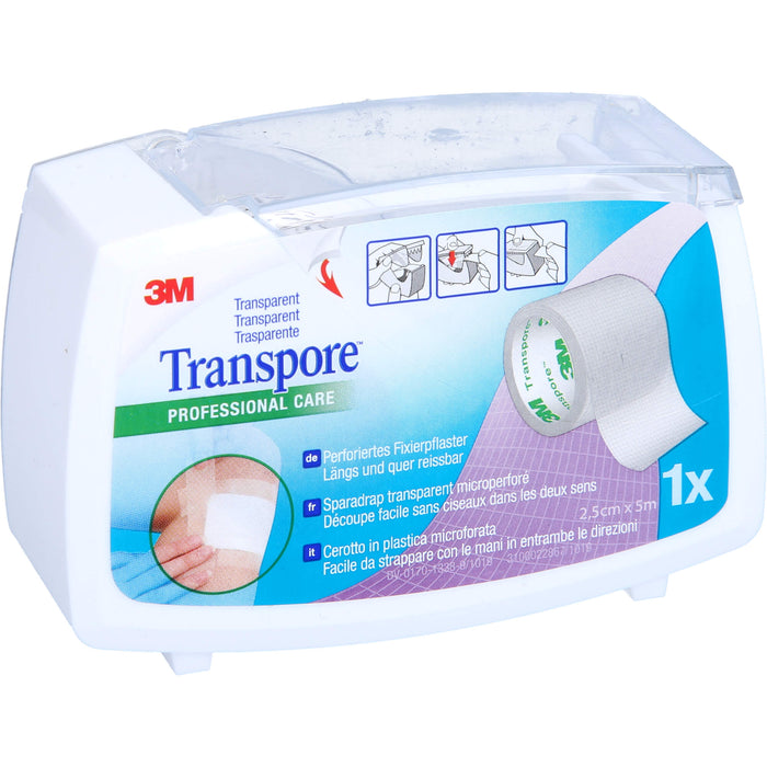 Transpore perforiertes Fixierpflaster 2,5 cm x 5 m, 1 St. Pflaster