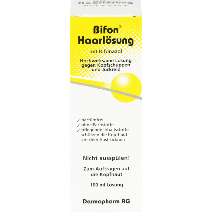 Bifon Haarlösung mit Bifonazol gegen Kopfschuppen und Juckreiz, 100 ml Solution