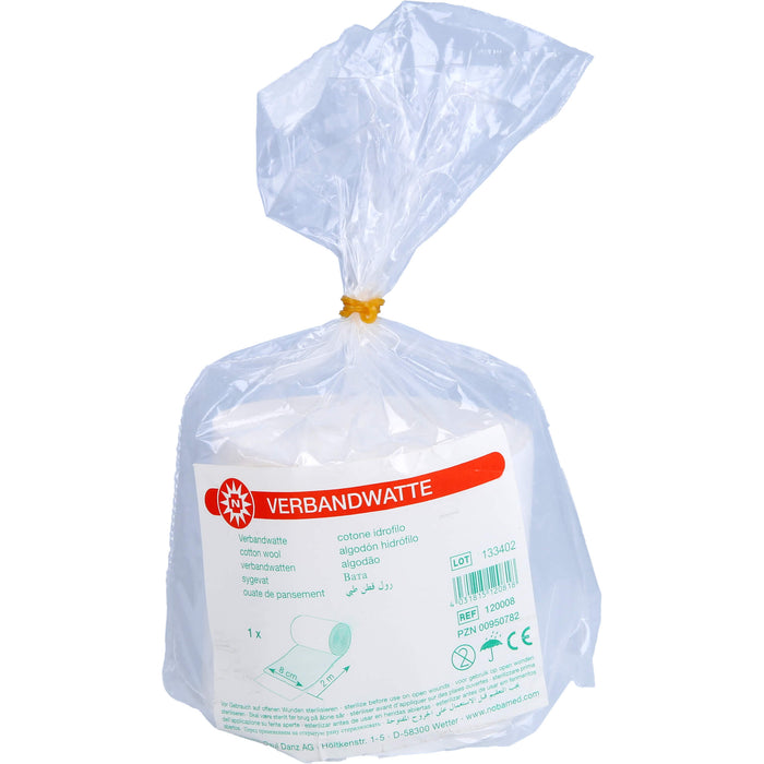 Nobamed Verbandwatte 2 m x 8 cm gerollt, 1 pc Coton