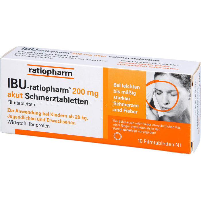 IBU-ratiopharm 200 mg akut Schmerztabletten Filmtabletten, 10 St. Tabletten