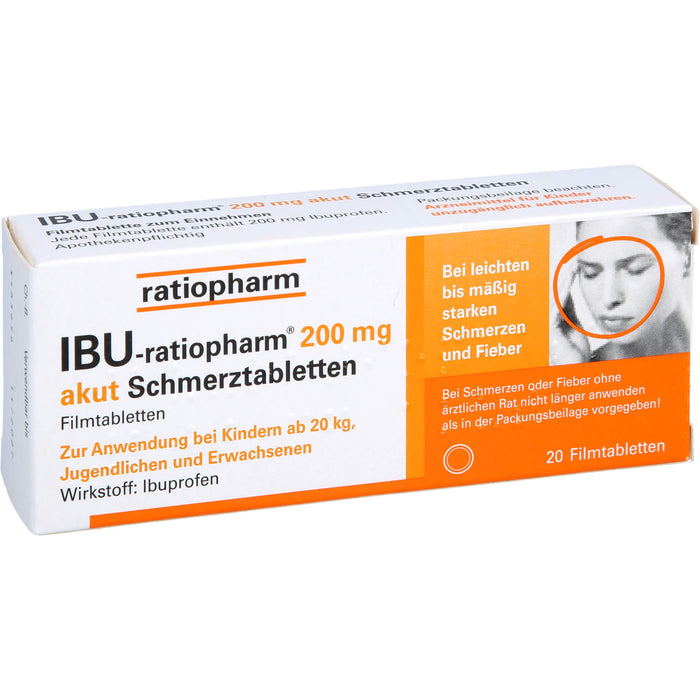 Ibu-ratiopharm 200 akut Tabletten, 20 pc Tablettes