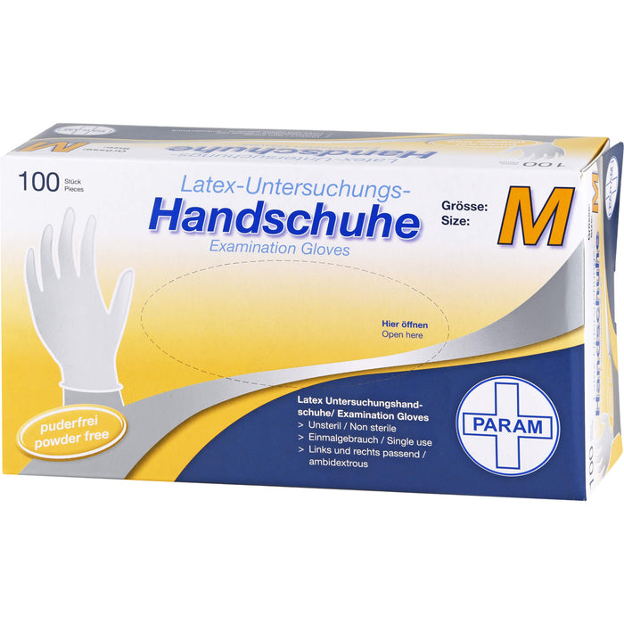 PARAM Latex-Untersuchungs-Handschuhe Größe M, 100 pcs. Gloves