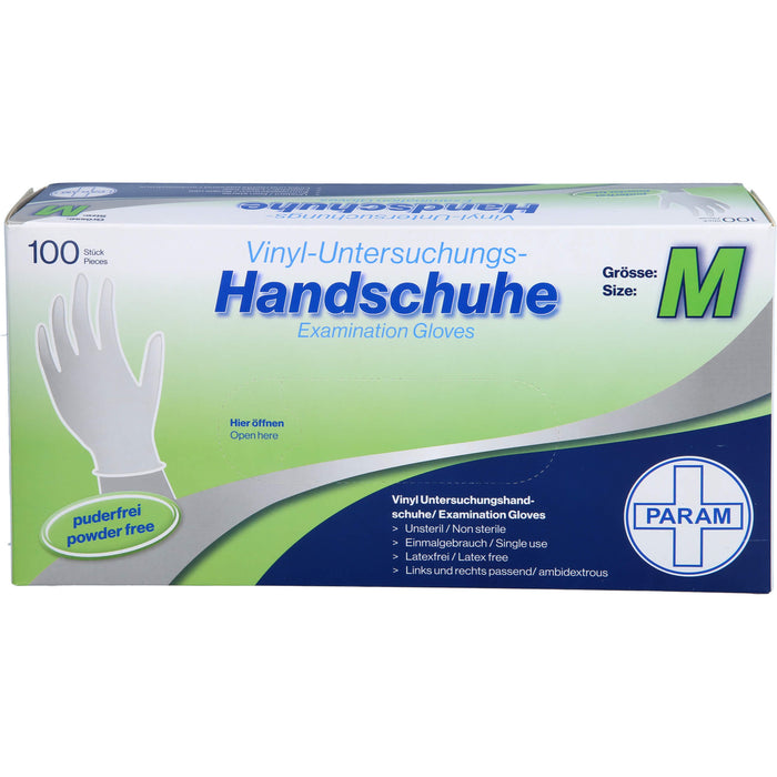 PARAM Einmal Handschuhe Vinyl puderfrei M, 100 St. Handschuhe