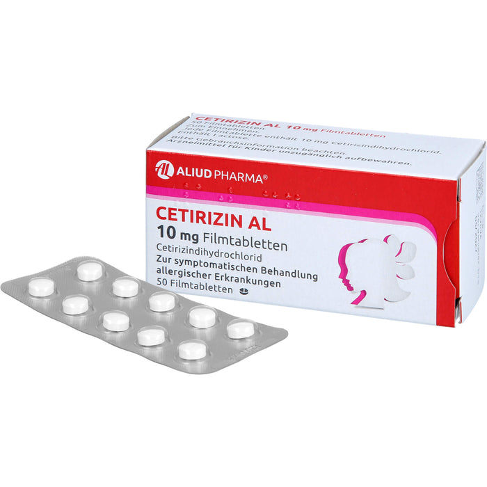 CETIRIZIN AL 10 mg Filmtabletten bei allergischen Erkrankungen, 50 St. Tabletten