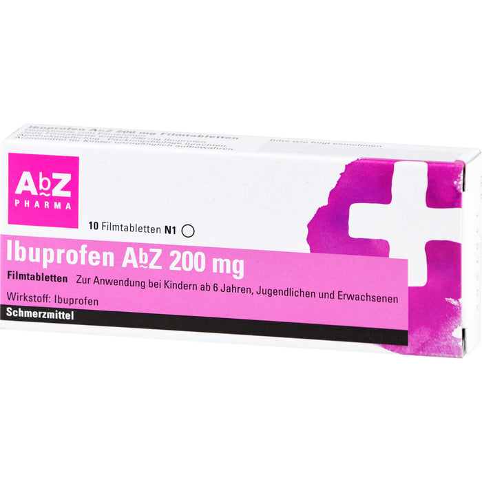 Ibuprofen AbZ 200 mg Filmtabletten, 10 pcs. Tablets