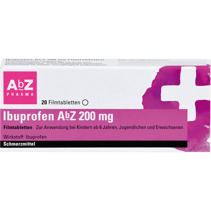 Ibuprofen AbZ 200 mg Filmtabletten, 20 pc Tablettes