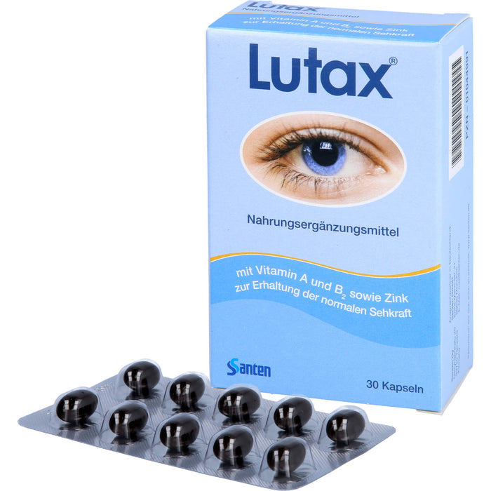 Santen Lutax Kapseln zur Erhaltung normaler Sehkraft, 30 pcs. Capsules