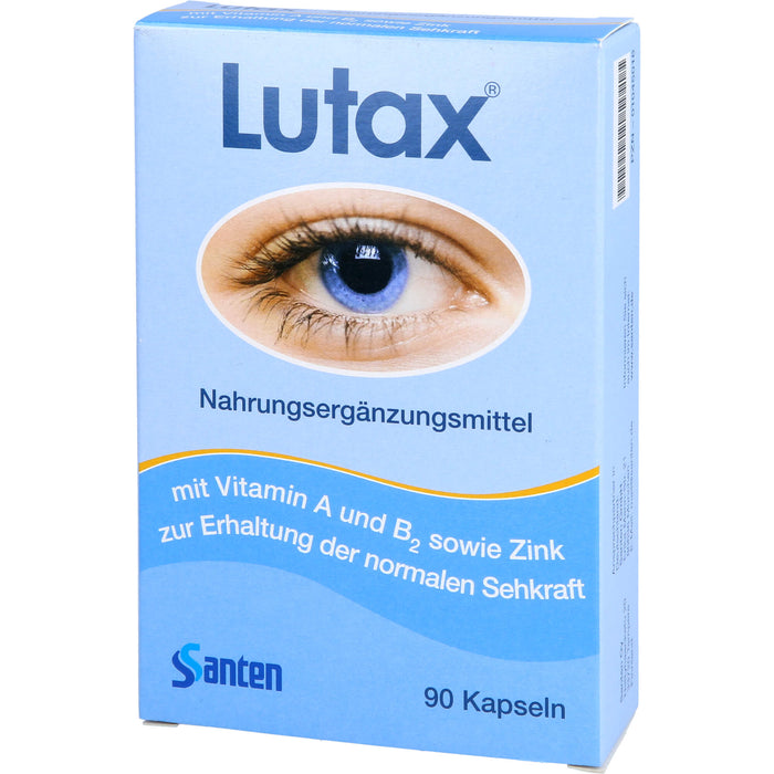 Santen Lutax Kapseln zur Erhaltung normaler Sehkraft, 90 pcs. Capsules