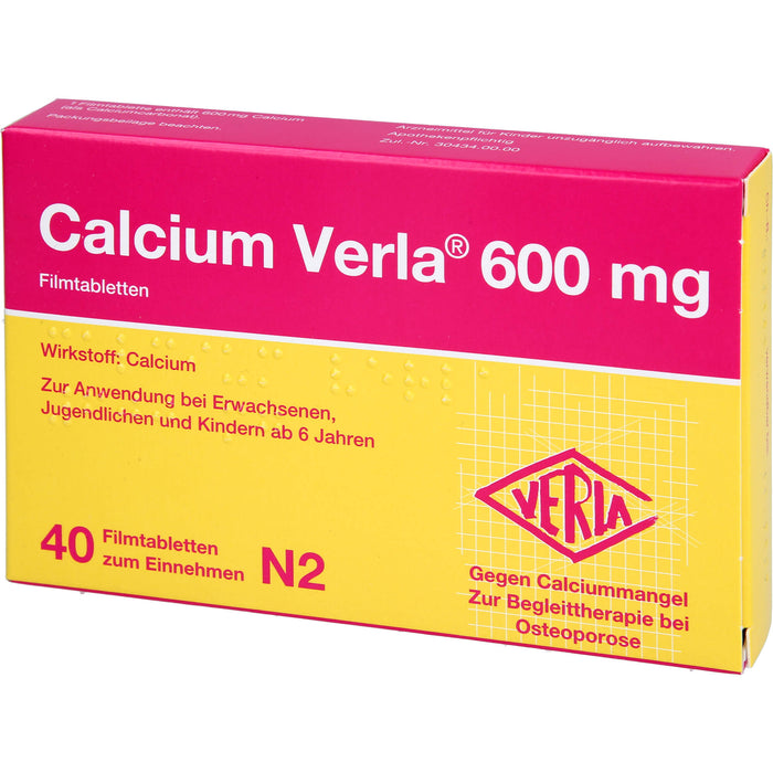 Calcium Verla 600 mg Filmtabletten, 40 pcs. Tablets