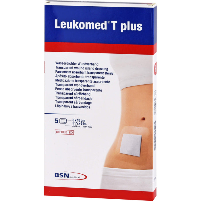 LEUKOMED TRANSP. PLUS STERILE PFL. 8x15 cm, 5 St. Pflaster