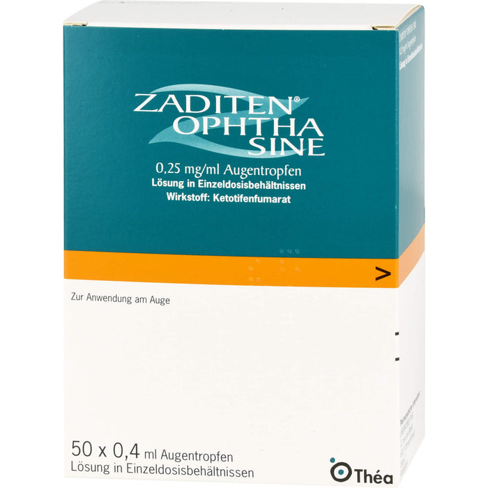 Zaditen ophta sine 0,25 mg/ml kohlpharma Augentropfen in Einzeldosisbehältnissen, 50 St. Einzeldosispipetten