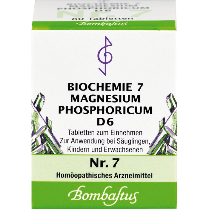 Biochemie 7 Magnesium phosphoricum Bombastus D6 Tbl., 80 pc Tablettes