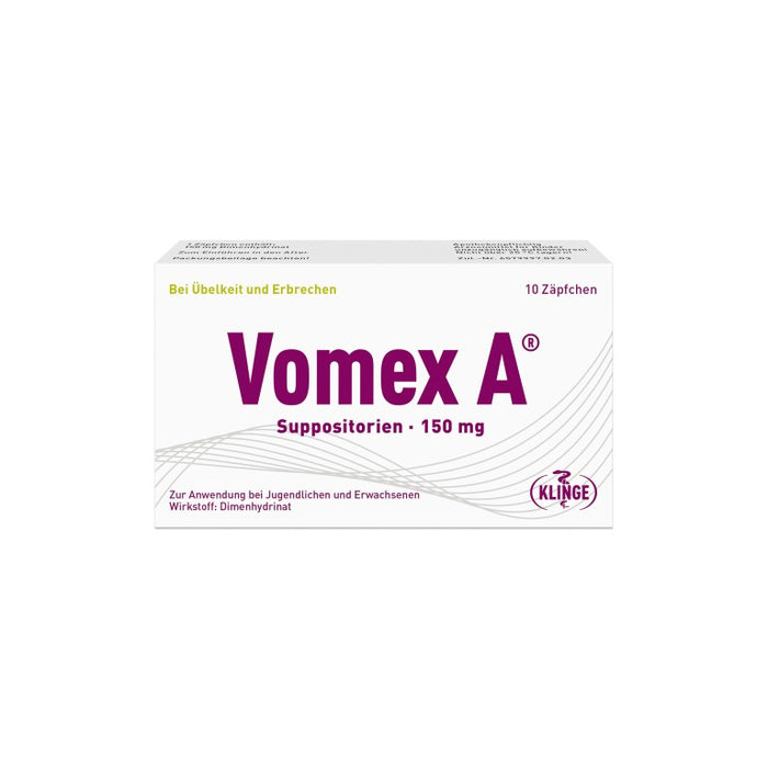 Vomex A Suppositorien 150 mg, 10 St. Zäpfchen