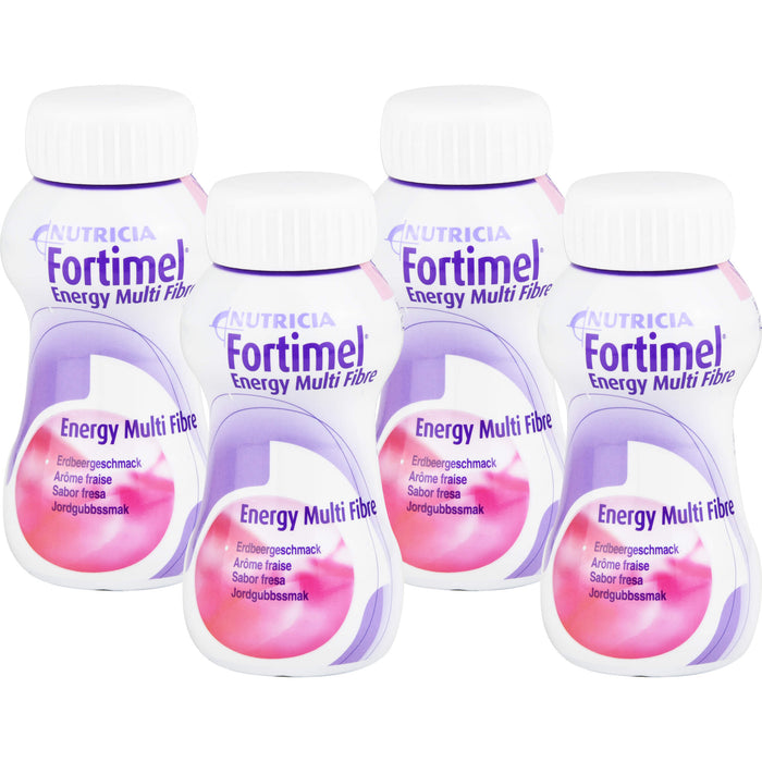 Fortimel Energy Multi Fibre Erdbeergeschmack, 4X200 ml FLU