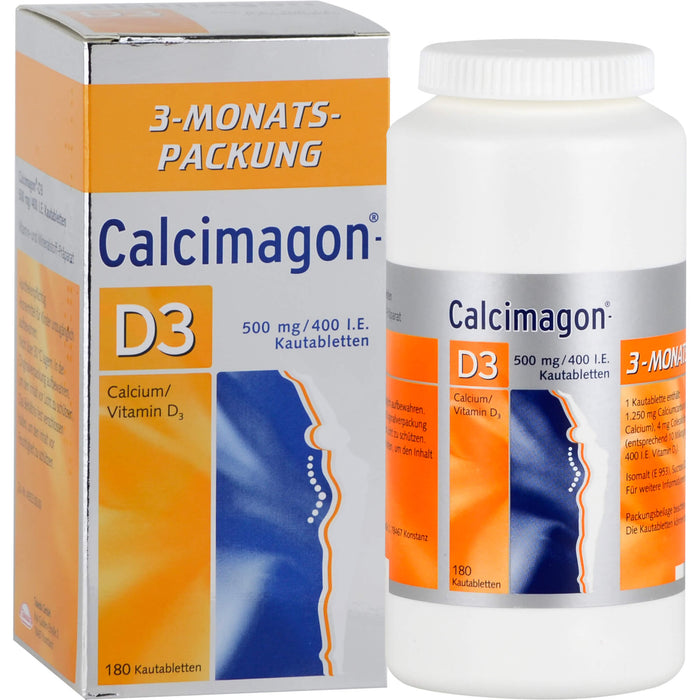 Calcimagon D3 500 mg/400 I.E. Kautabletten, 180 St. Tabletten