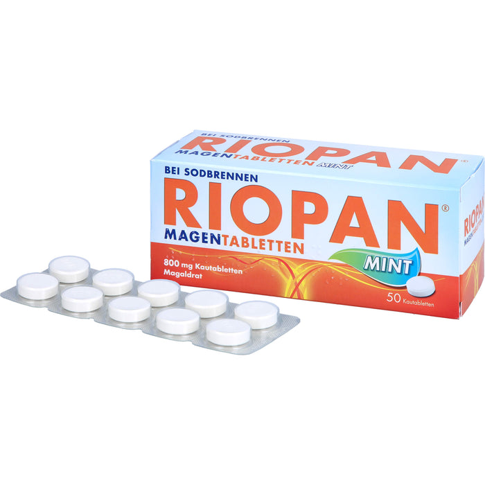 RIOPAN Magentabletten bei Sodbrennen Kautabletten Mint, 50 pcs. Tablets