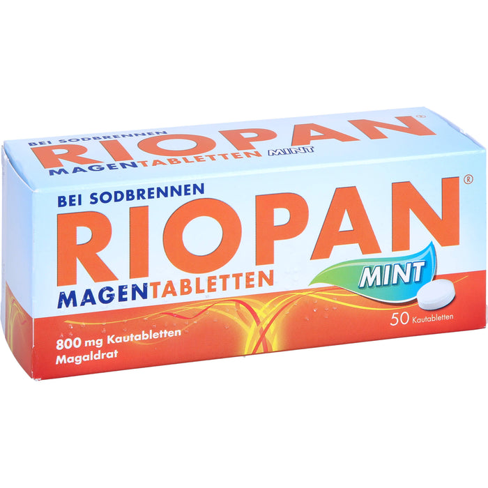 RIOPAN Magentabletten bei Sodbrennen Kautabletten Mint, 50 pcs. Tablets