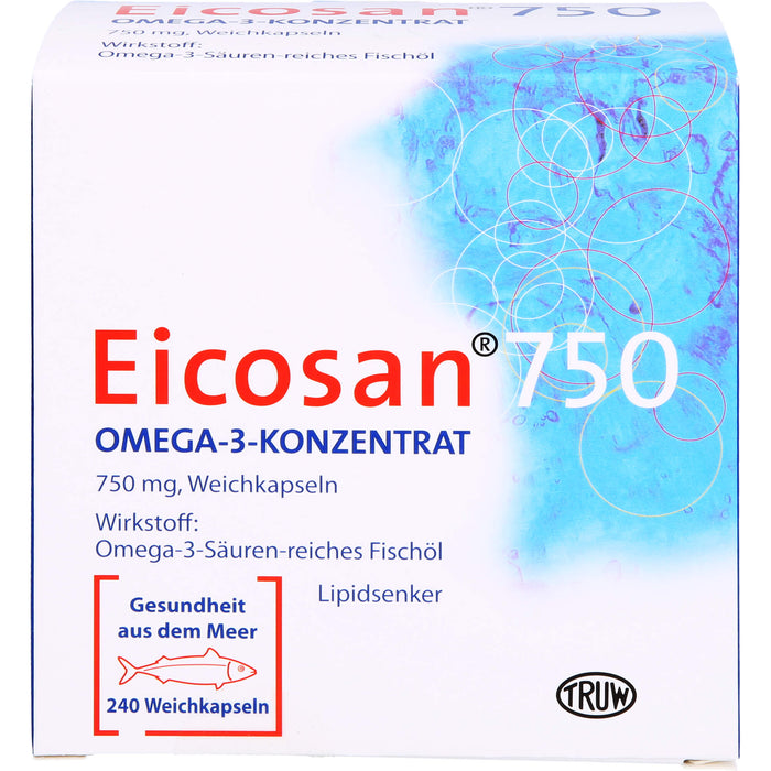 Eicosan 750 Omega-3-Konzentrat Weichkapseln Lipidsenker, 240 pc Capsules