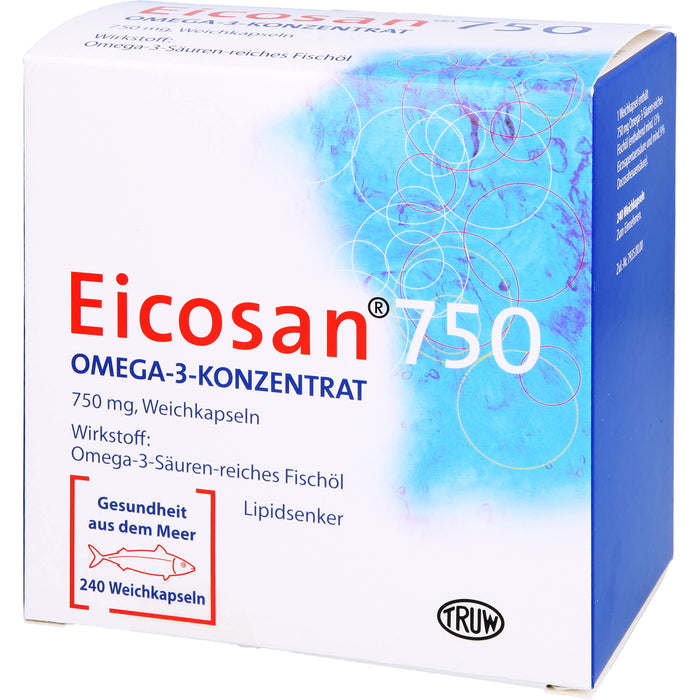 Eicosan 750 Omega-3-Konzentrat Weichkapseln Lipidsenker, 240 pc Capsules