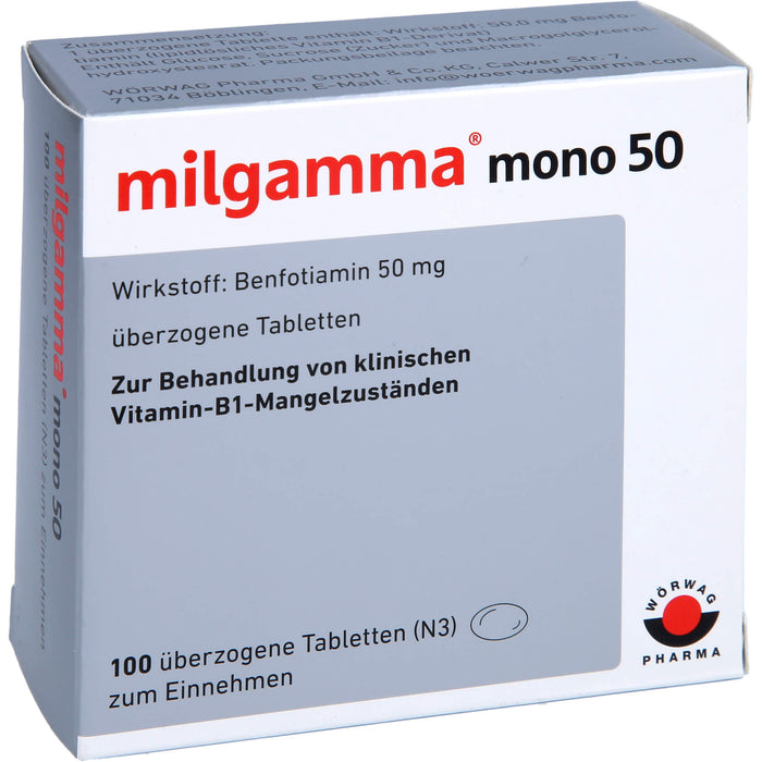 milgamma mono 50 Tabletten bei Vitamin B1 Mangelzuständen, 100 St. Tabletten