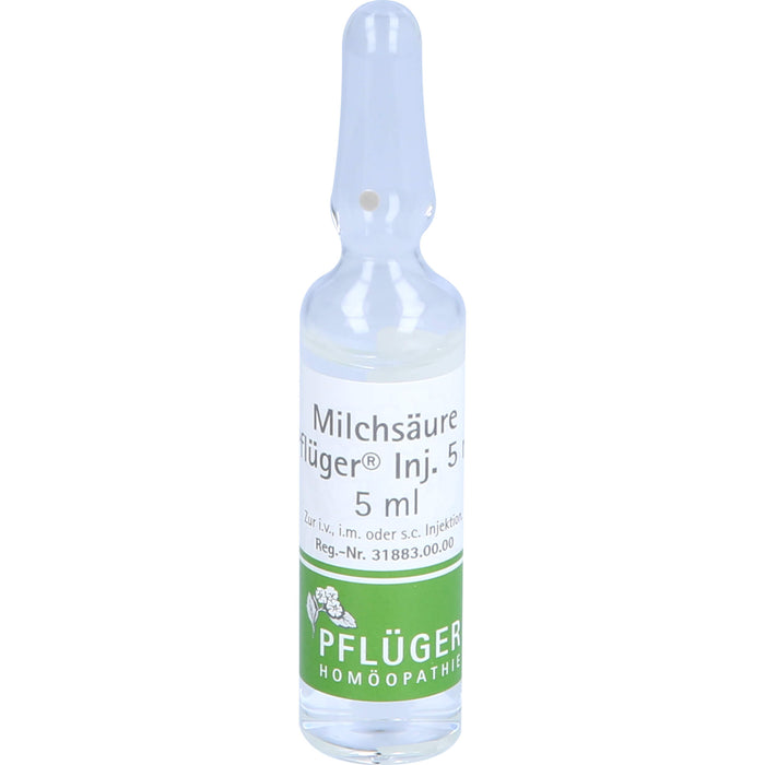 Milchsäure Pflüger Inj. 5 ml flüssige Verdünnung, 10 St. Ampullen