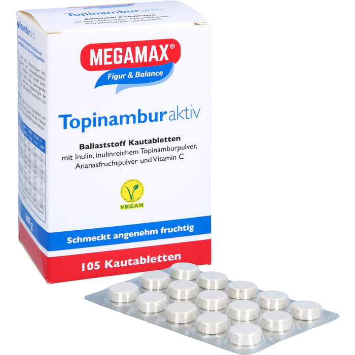 MEGAMAX Figur & Balance Topinambur Aktiv Ballaststoff Kautabletten, 105 pcs. Tablets