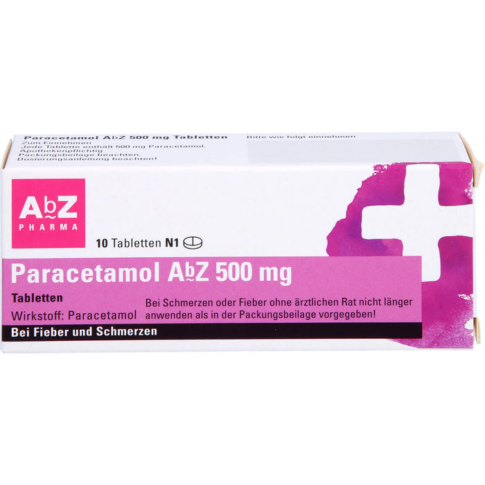 Paracetamol AbZ 500 mg Tabletten bei Fieber und Schmerzen, 10 pcs. Tablets