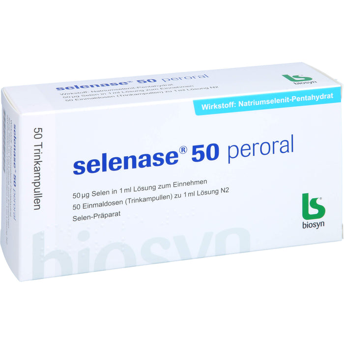 selenase 50 peroral Selen-Präparat Lösung zum Einnehmen, 50 pcs. Ampoules