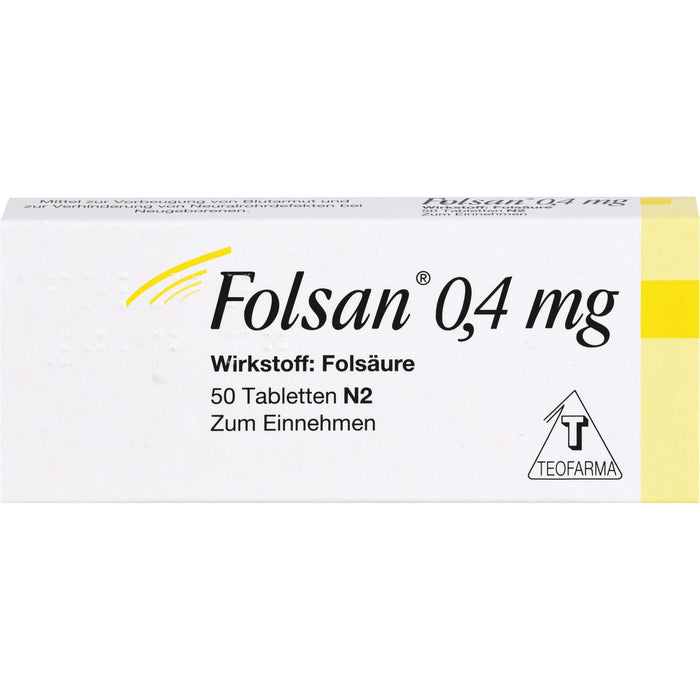 Folsan 0,4 mg Tabletten, 50 pc Tablettes