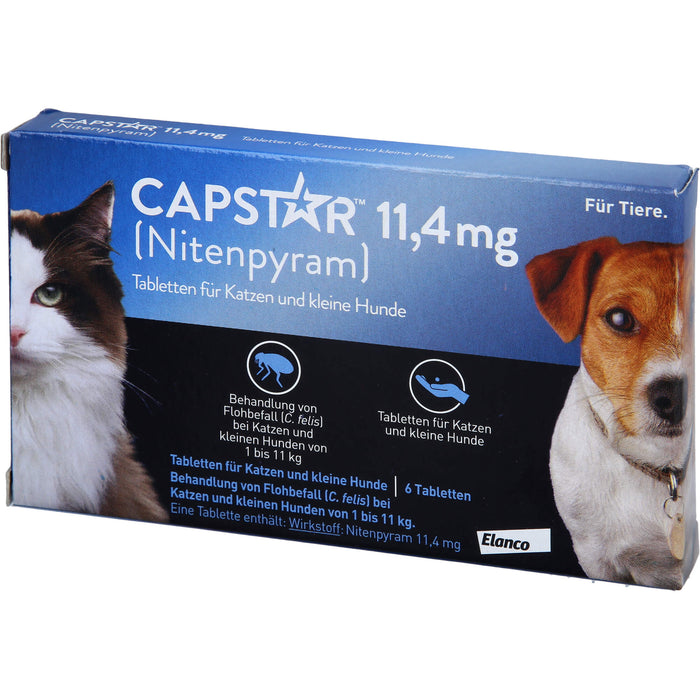 CAPSTAR 11,4 mg Tabletten für Katzen und kleine Hunde bei Flohbefall, 5 St. Tabletten