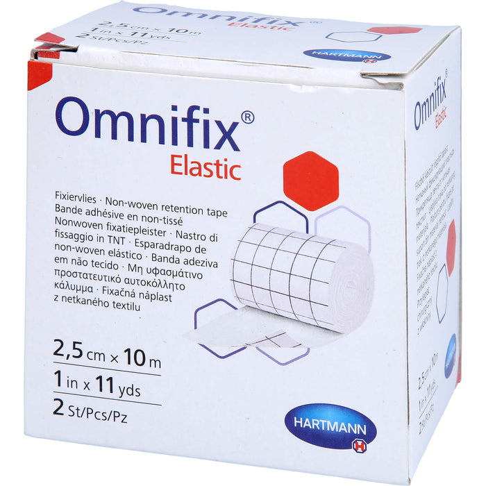 HARTMANN Omnifix elastic 2,5 cm x 10 m Rolle, 2 St. Pflaster