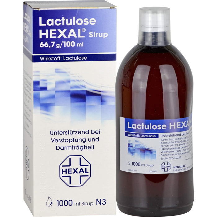 Lactulose HEXAL Sirup unterstützend bei Verstopfung und Darmträgheit, 1000 ml Solution