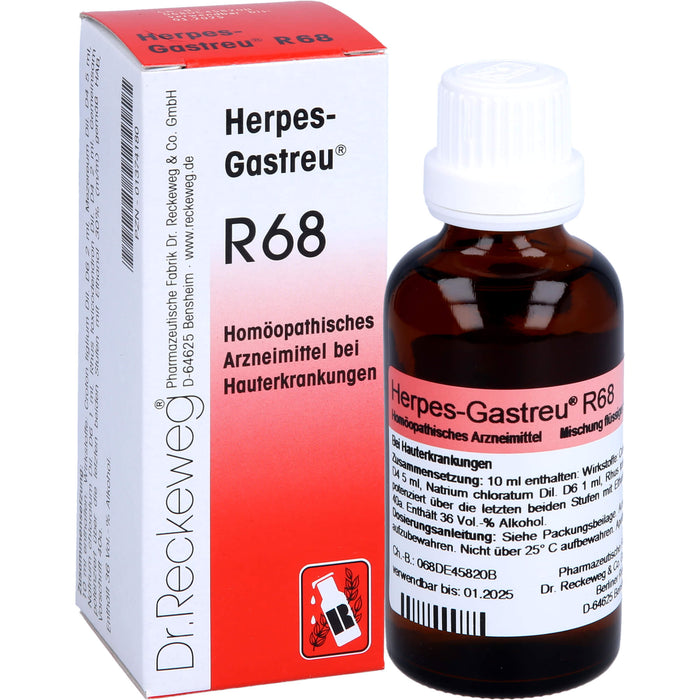 Herpes-Gastreu R68 Mischung bei Hauterkrankungen, 50 ml Lösung