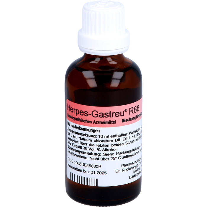 Herpes-Gastreu R68 Mischung bei Hauterkrankungen, 50 ml Lösung