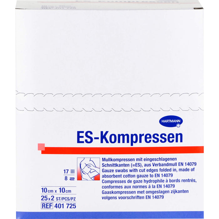 HARTMANN ES-Kompressen steril 10 cm x 10 cm Mullkompressen, 50 pcs. Compresses