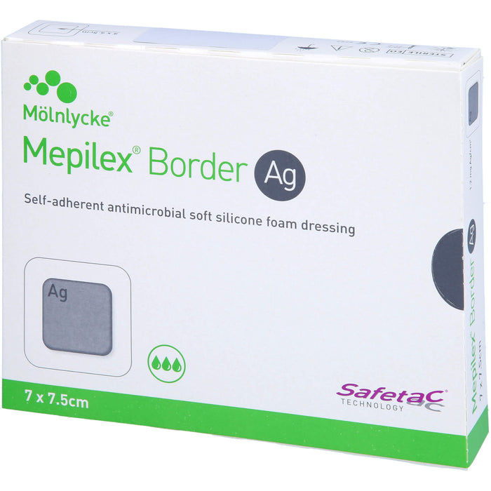 Mepilex Border Ag Schaumverband 7 x 7,5 cm, 5 St. Verband